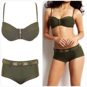 Seafolly Army Green 2 piece Swimsuit